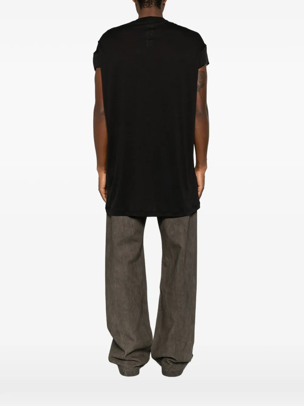 Rick Owens T-shirt met kapmouwen en naaddetail Zwart