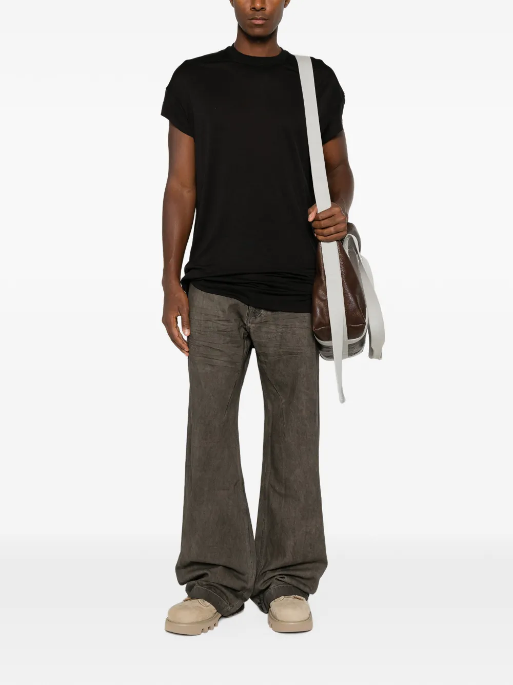 Rick Owens T-shirt met kapmouwen en naaddetail Zwart