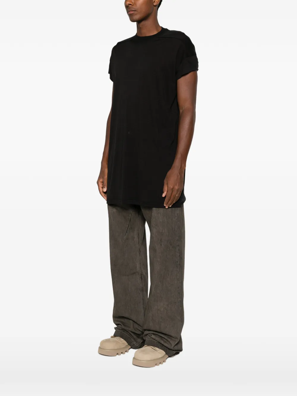 Rick Owens T-shirt met kapmouwen en naaddetail Zwart