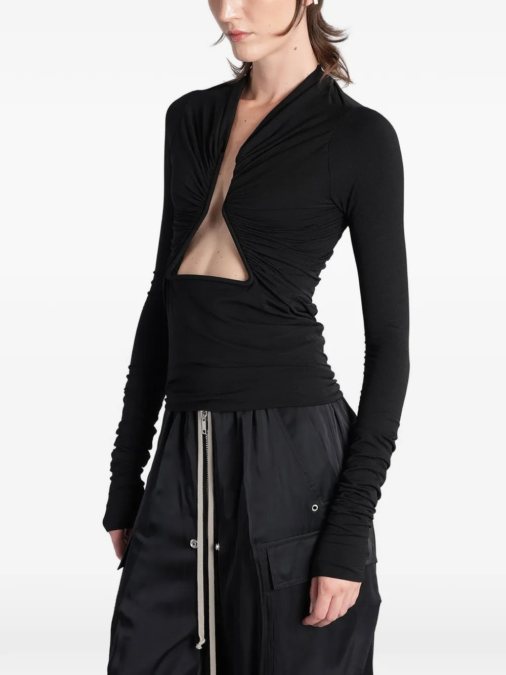 Rick Owens Top met ruches Zwart