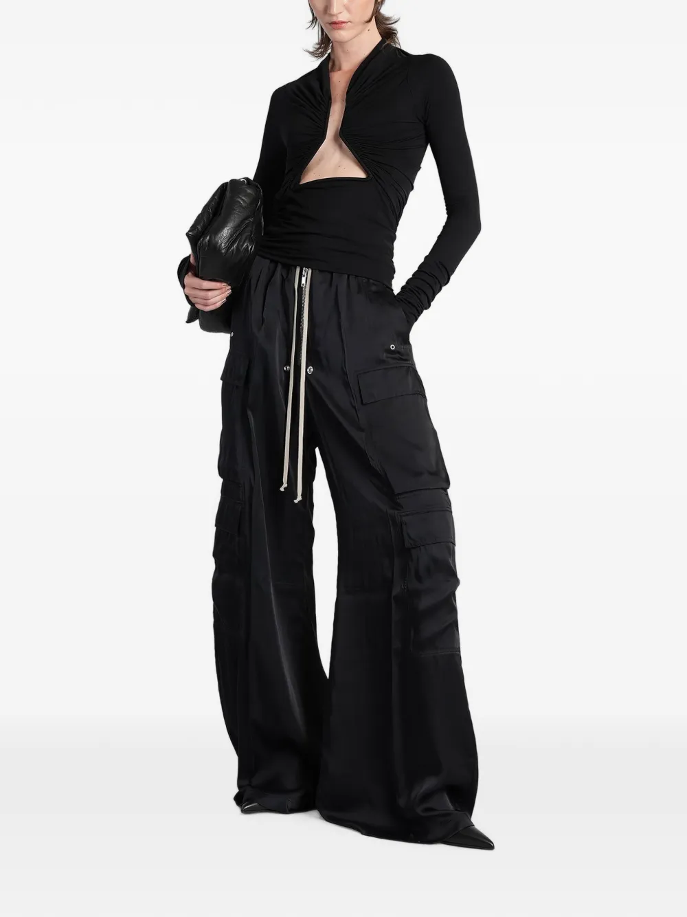 Rick Owens Top met ruches Zwart
