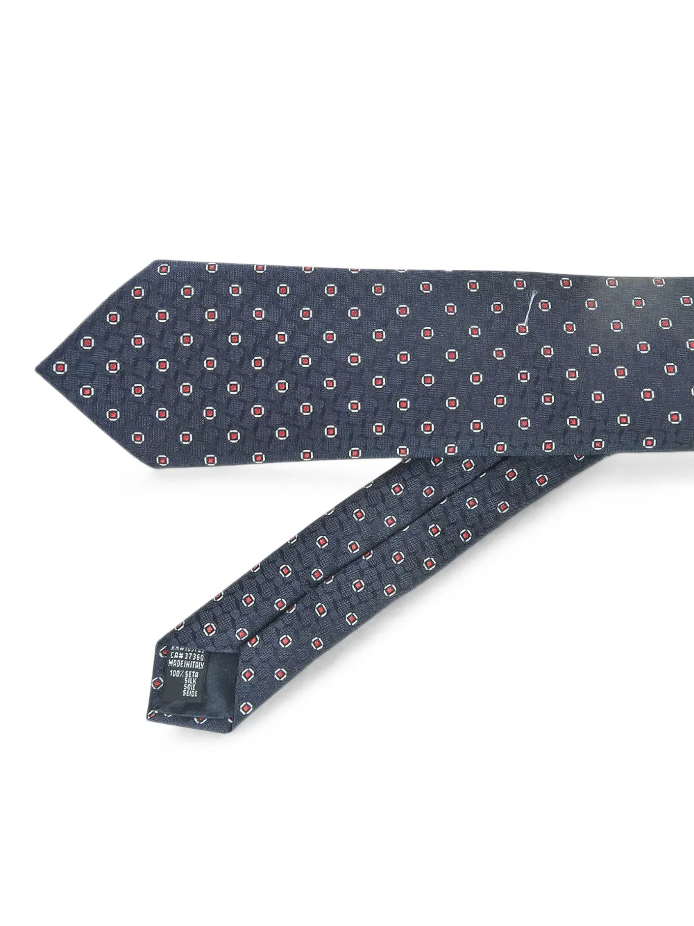 Giorgio Armani geometric-pattern silk tie Blauw