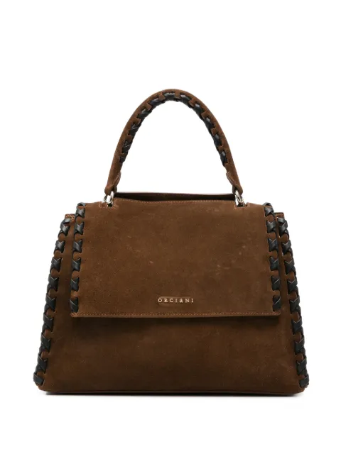 Orciani braided-trim suede shoulder bag