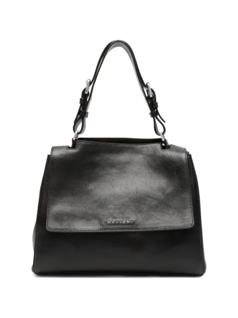 Orciani logo-lettering leather shoulder bag