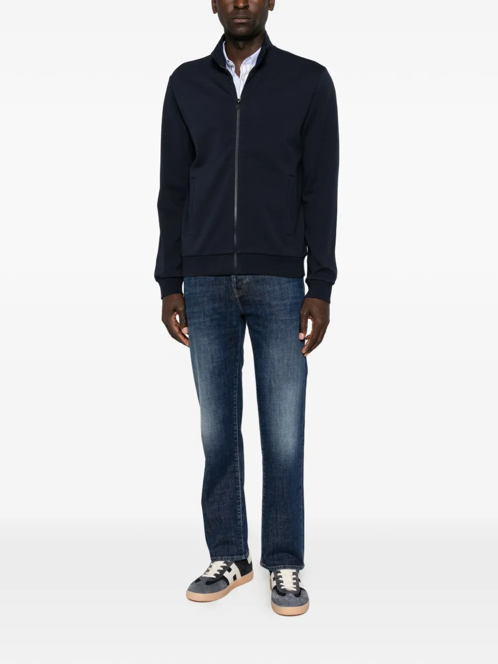 Woolrich Trui met hoge hals en rits Blauw