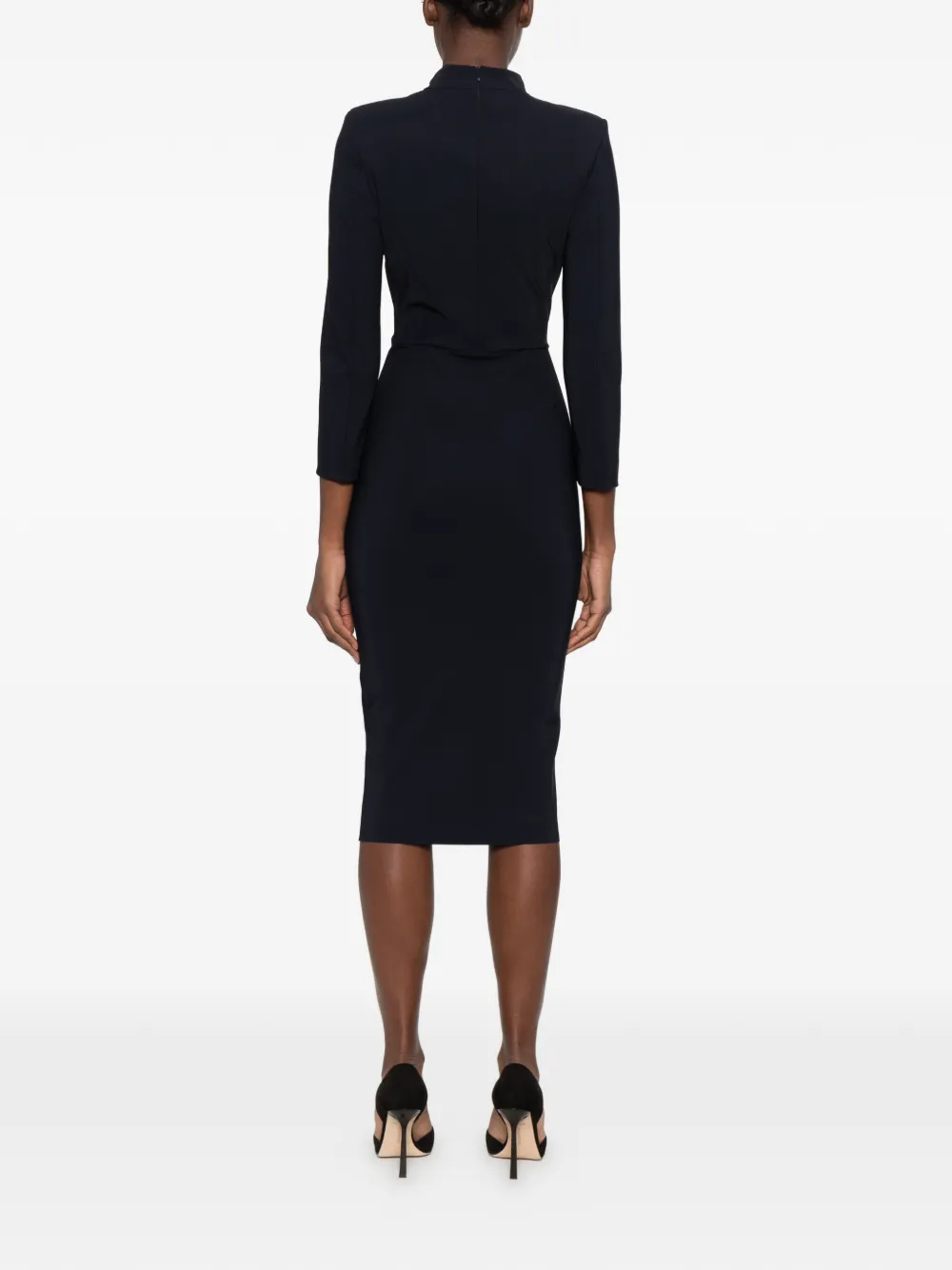 CHIARA BONI La Petite Robe ruched long-sleeve dress Zwart