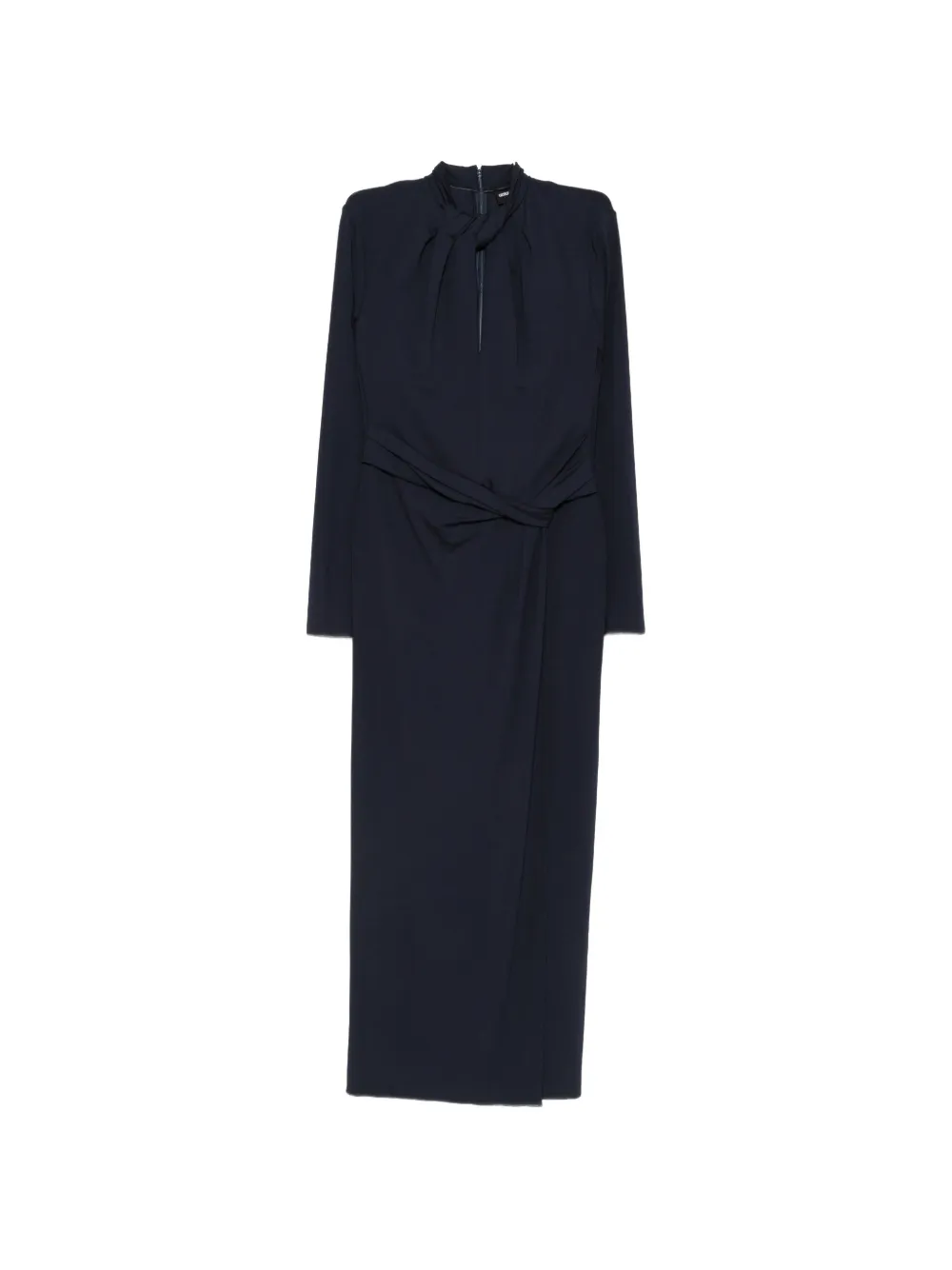 Giorgio Armani twist-detail keyhole-neck midi dress