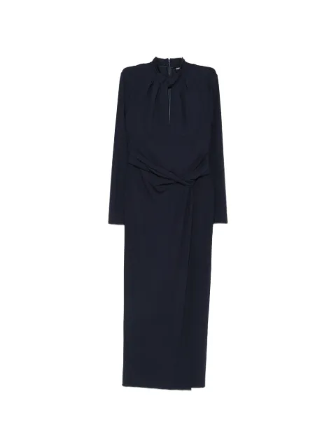 Giorgio Armani twist-detail keyhole-neck midi dress