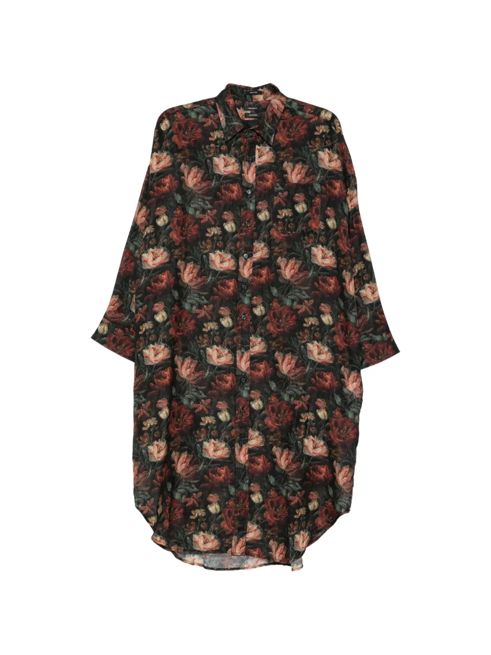 R13 Jumbo oversized blouse met bloemen-print Zwart