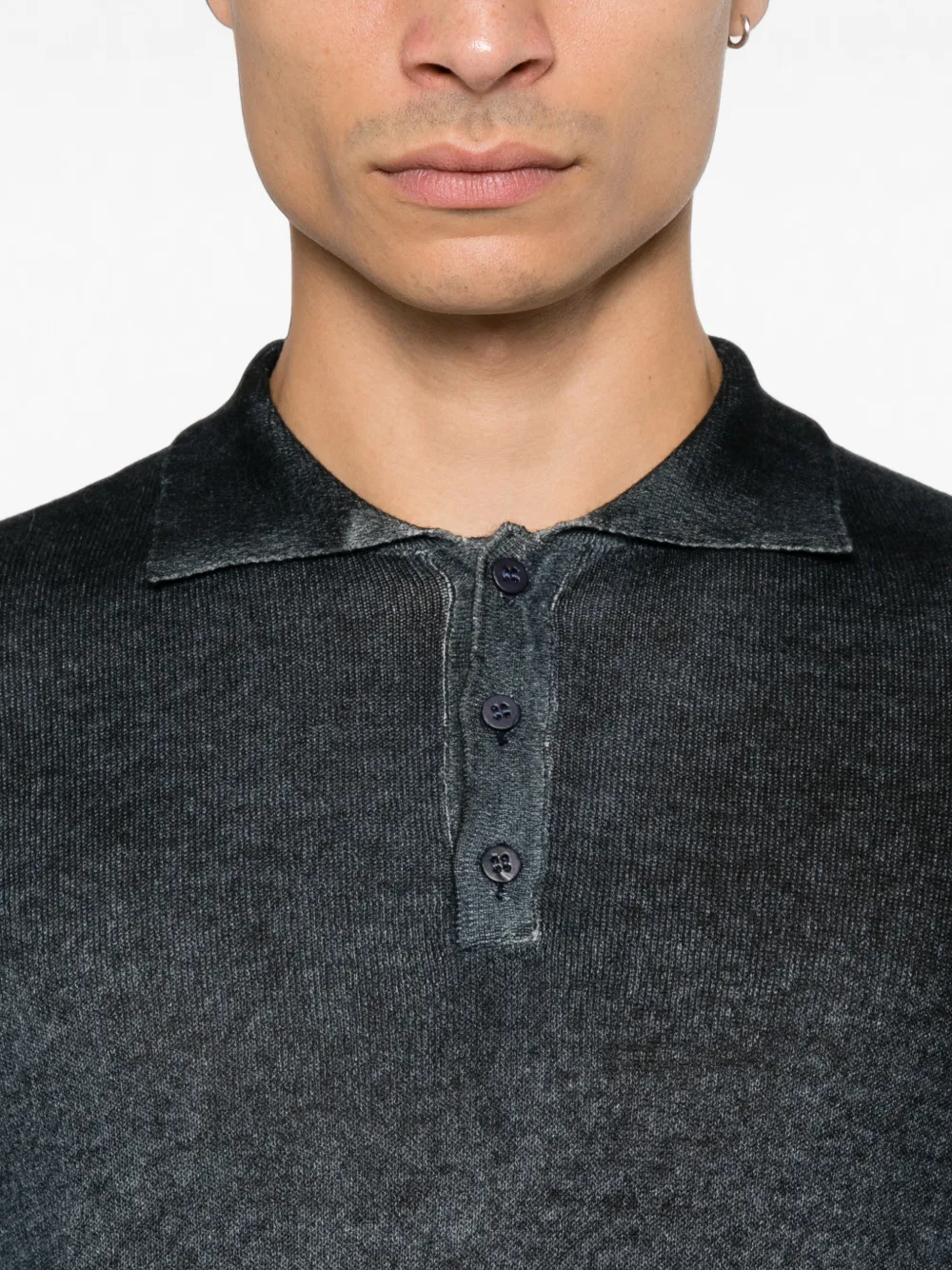 Avant Toi Poloshirt met vervaagd effect Zwart
