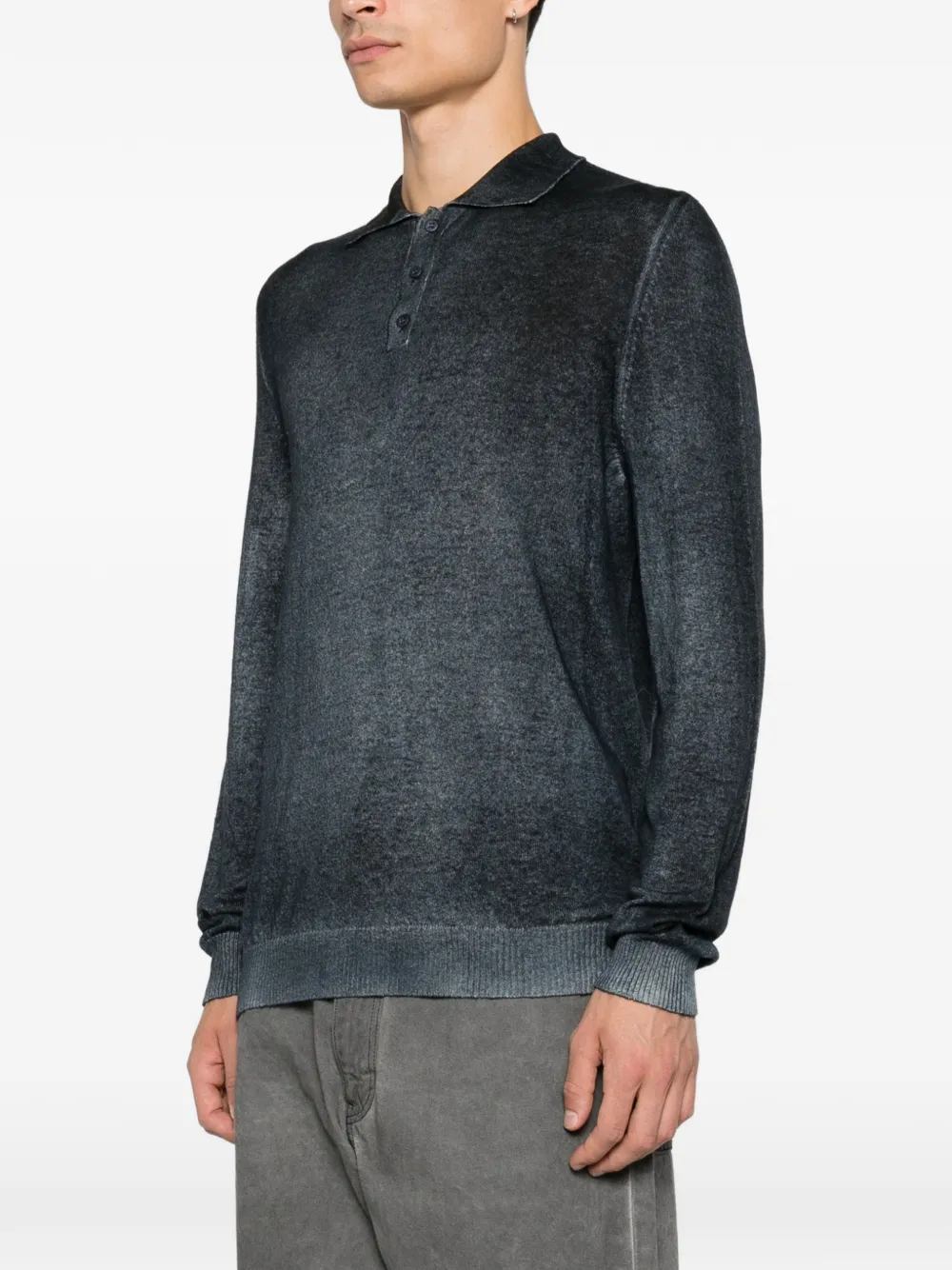 Avant Toi Poloshirt met vervaagd effect Zwart