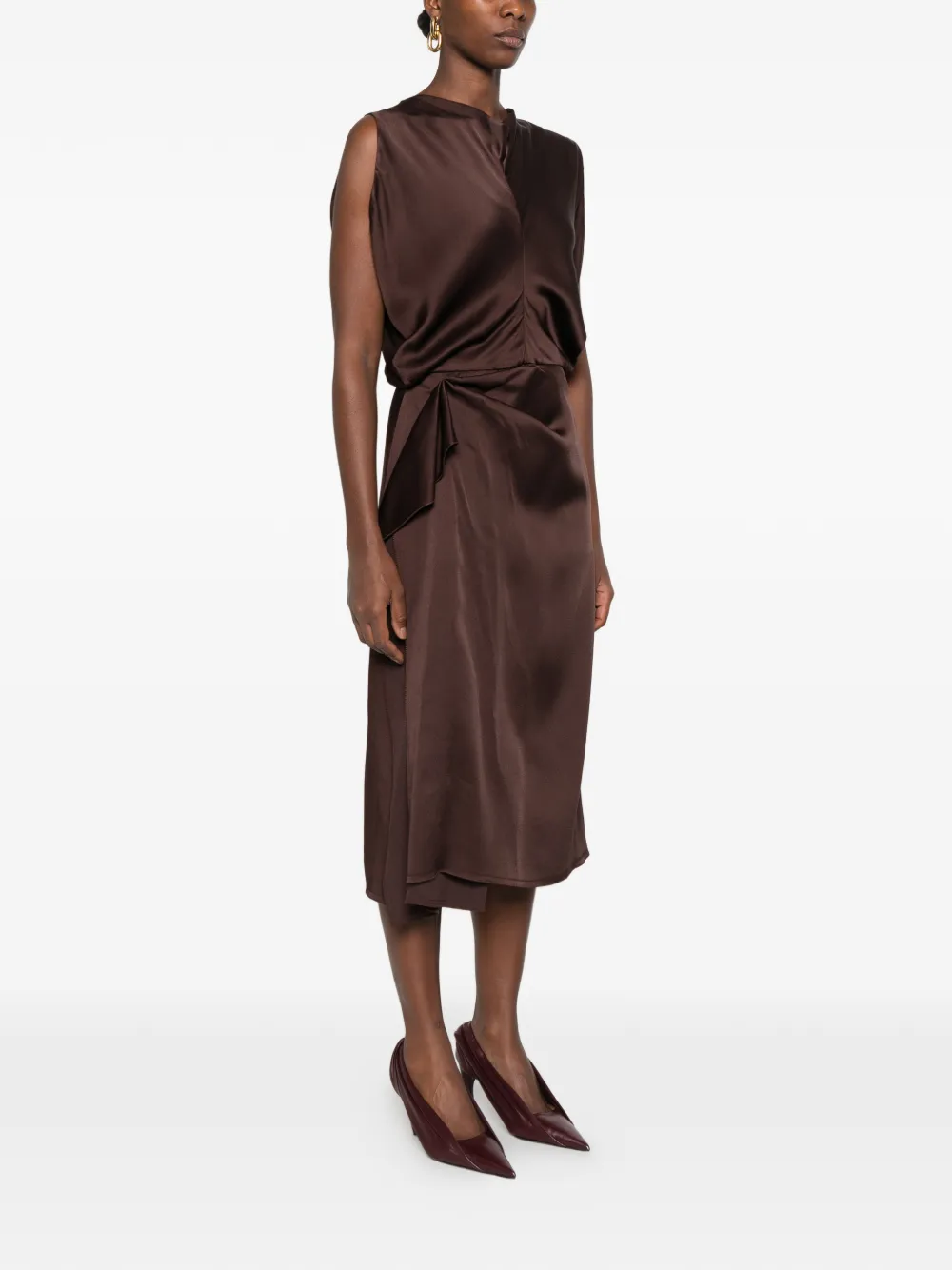 Lanvin draped sleeveless dress Bruin