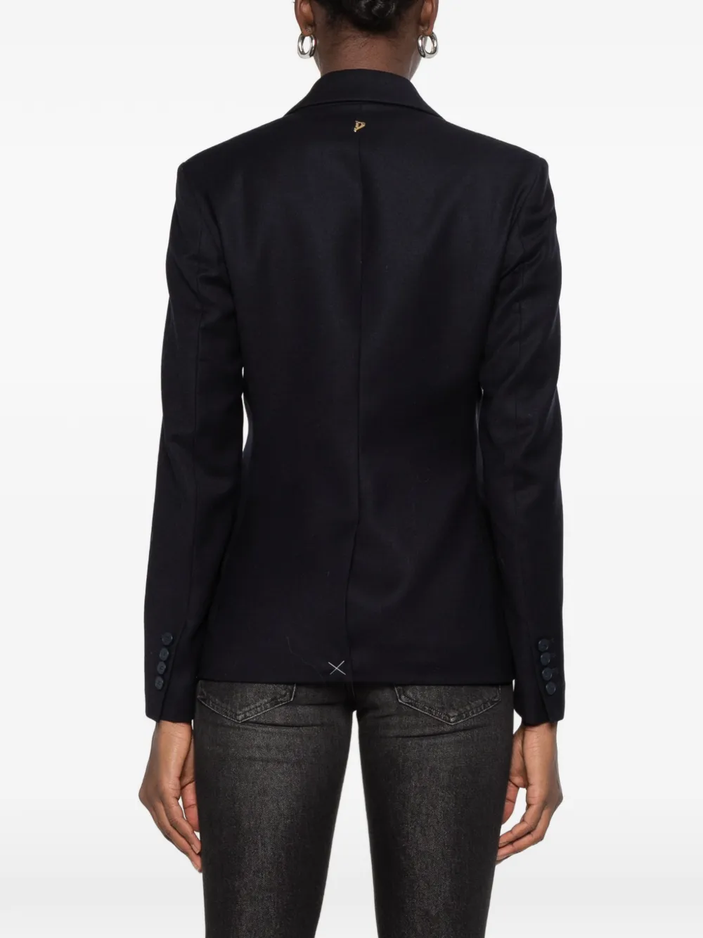DONDUP logo-plaque single-breasted blazer Blauw