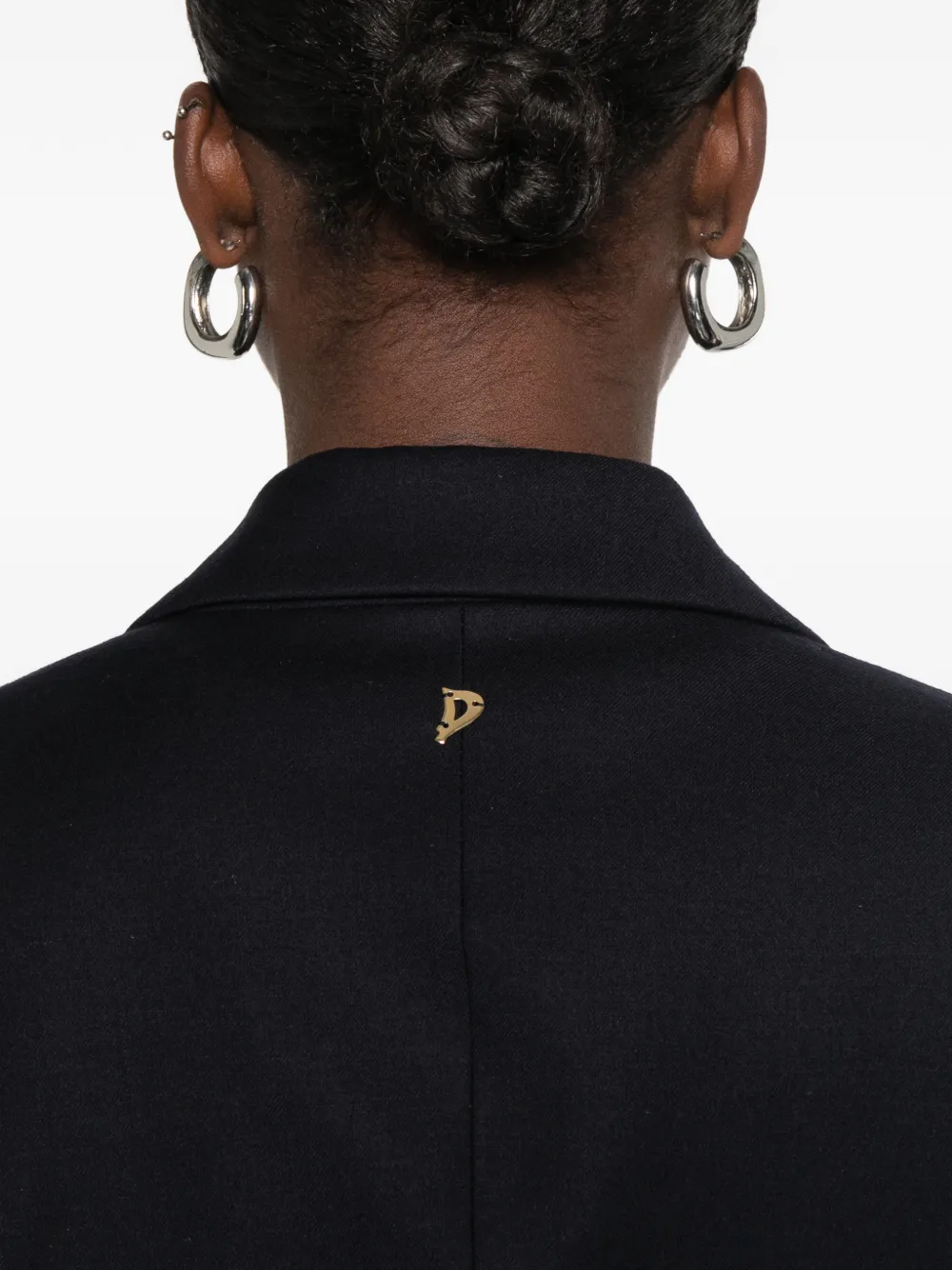 DONDUP logo-plaque single-breasted blazer Blauw