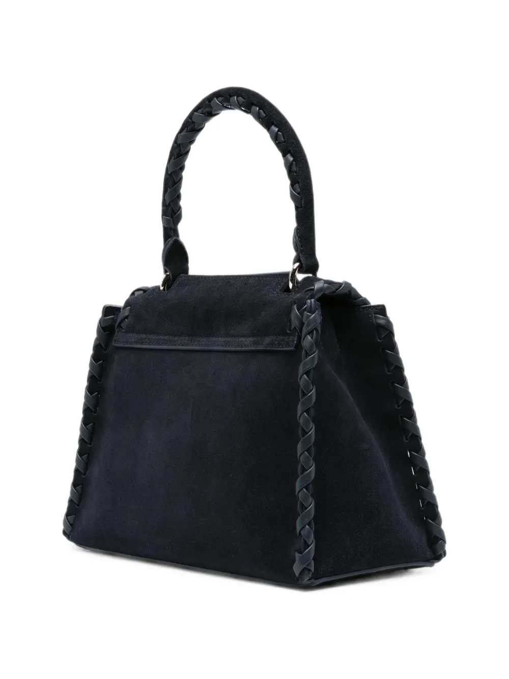 Orciani Suède shopper met gevlochten afwerking Blauw