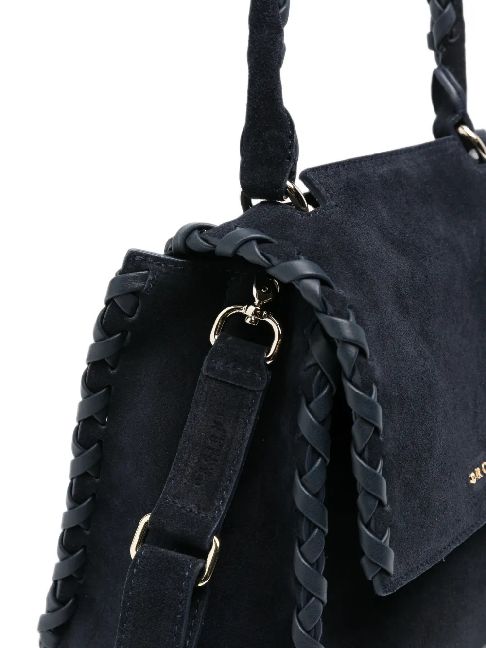 Orciani Suède shopper met gevlochten afwerking Blauw
