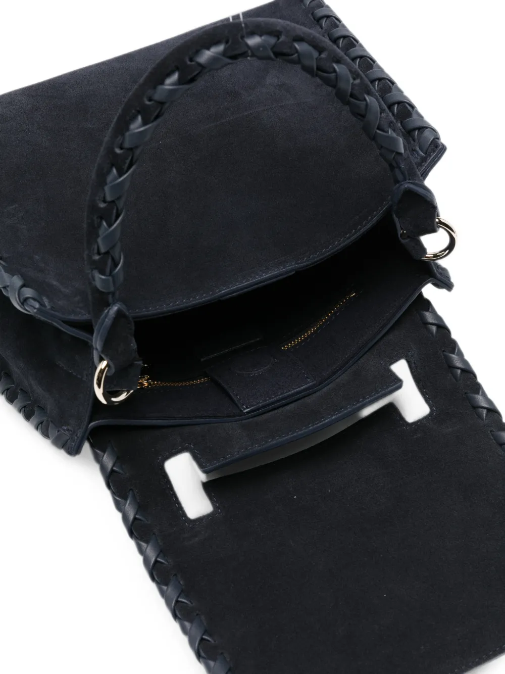 Orciani Suède shopper met gevlochten afwerking Blauw