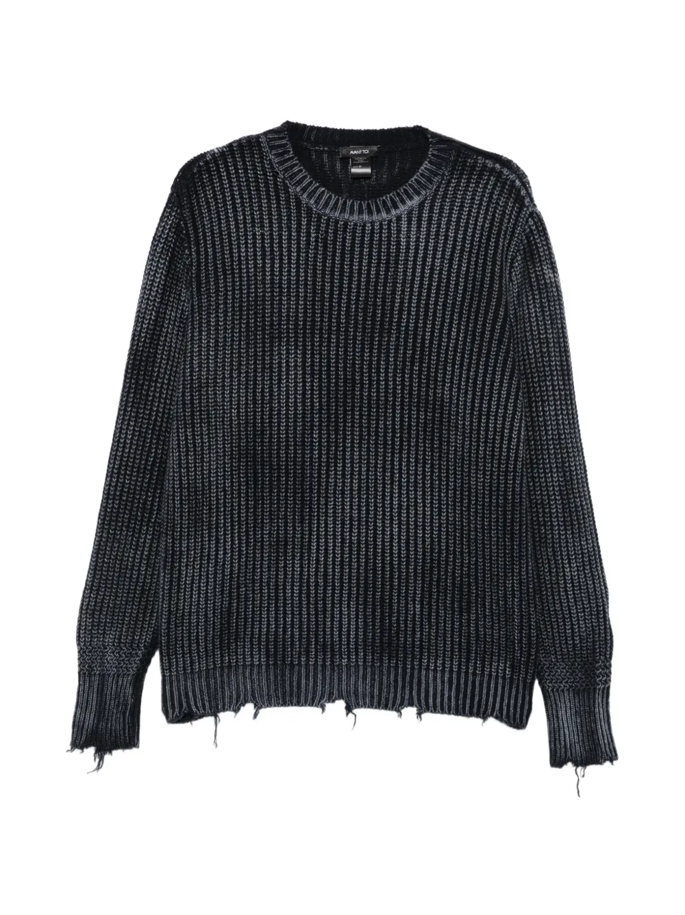 Avant Toi ribbed-knit distressed sweater - Blue