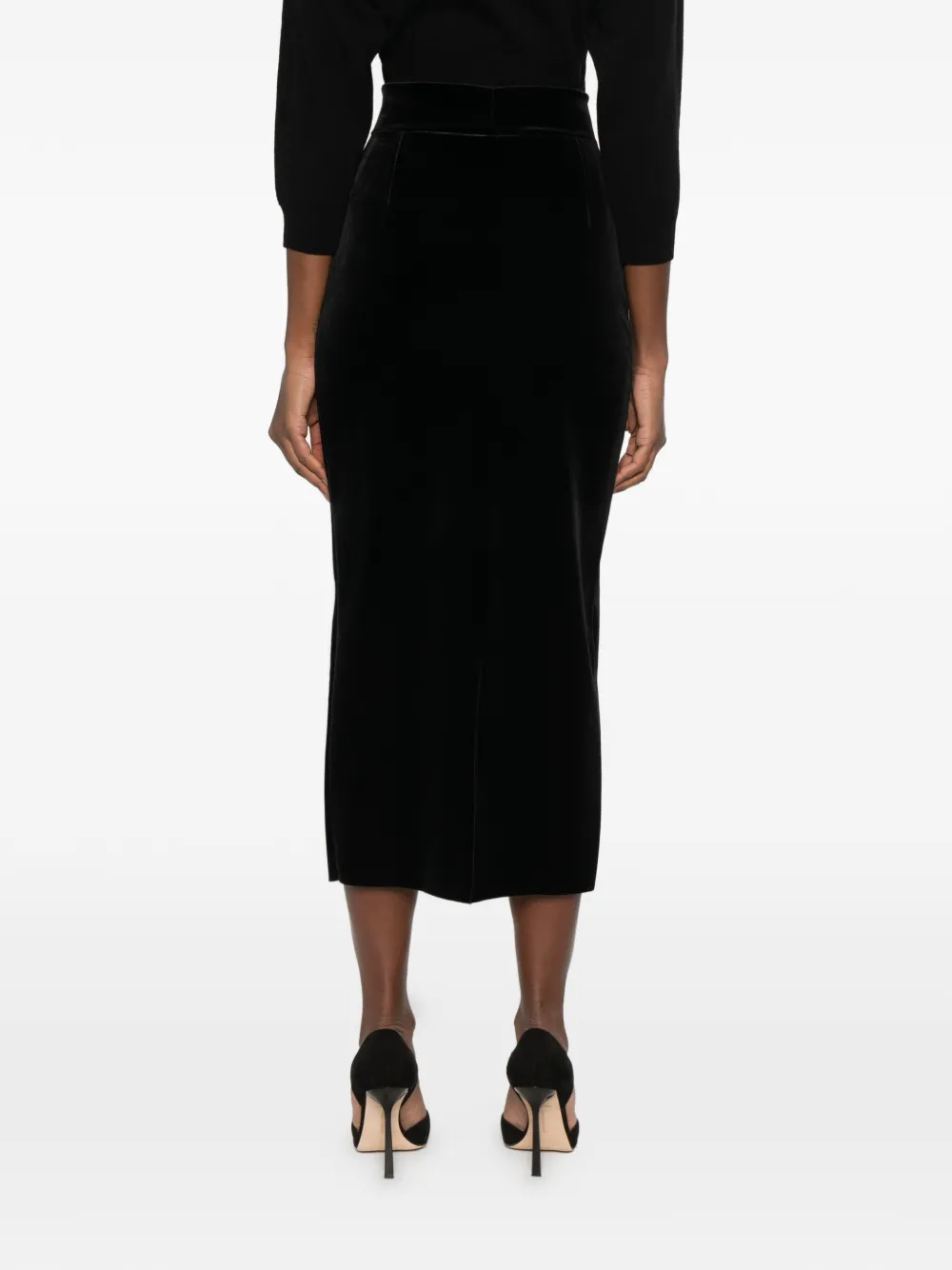 CHIARA BONI La Petite Robe Kokerrok met fluweeleffect Zwart
