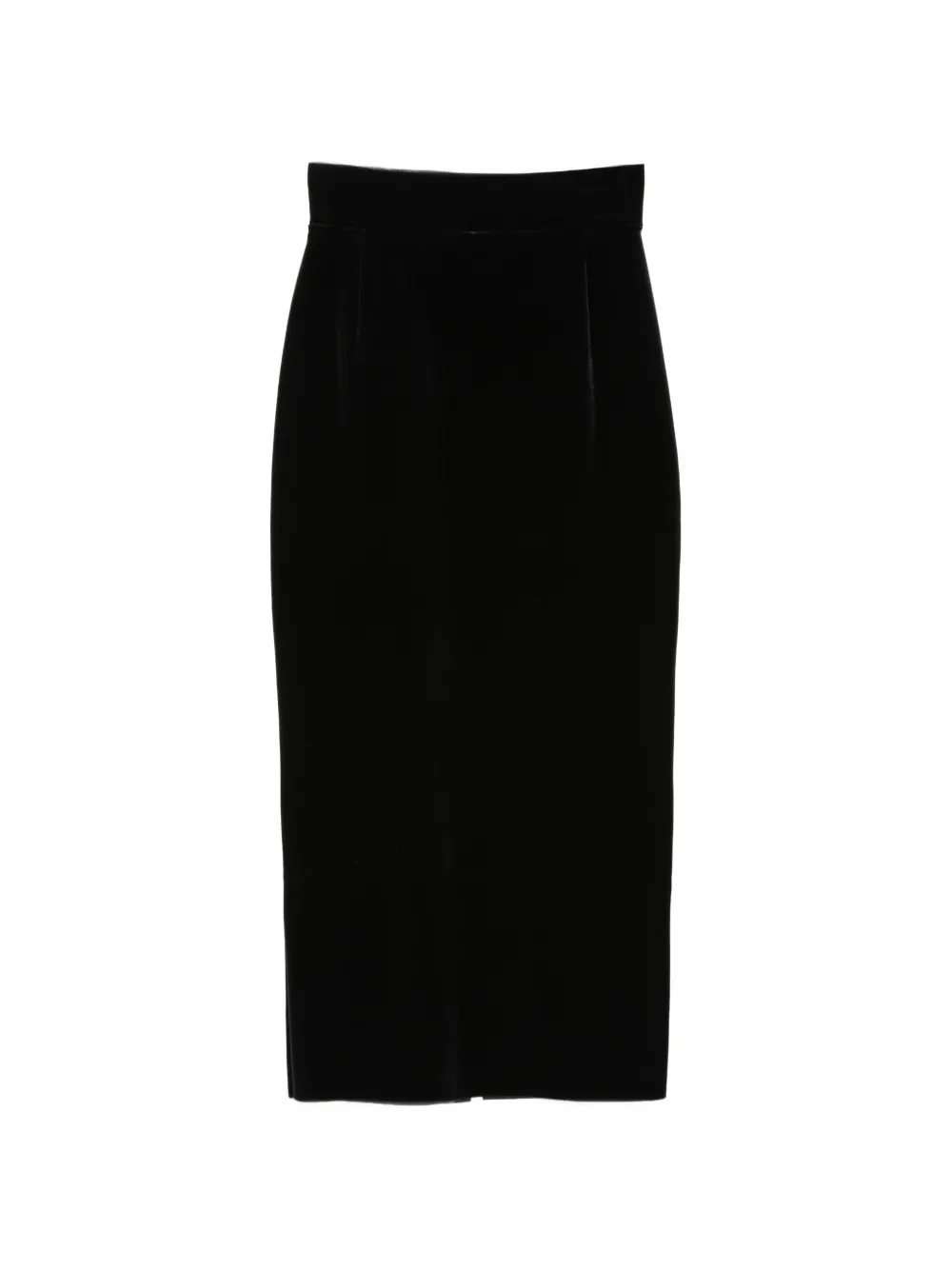 Velvet-effect pencil skirt