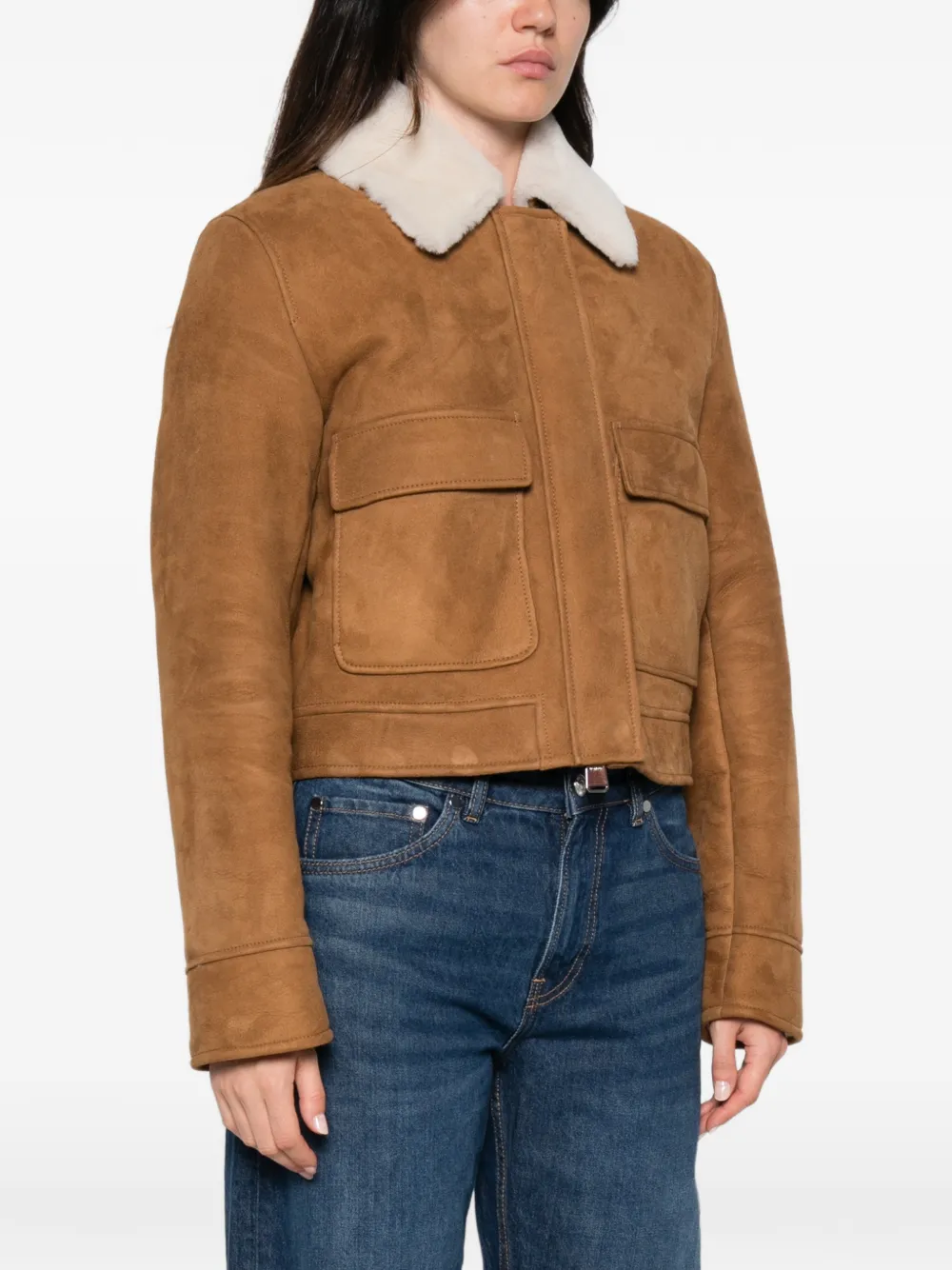 DONDUP Jack met lammy kraag Bruin