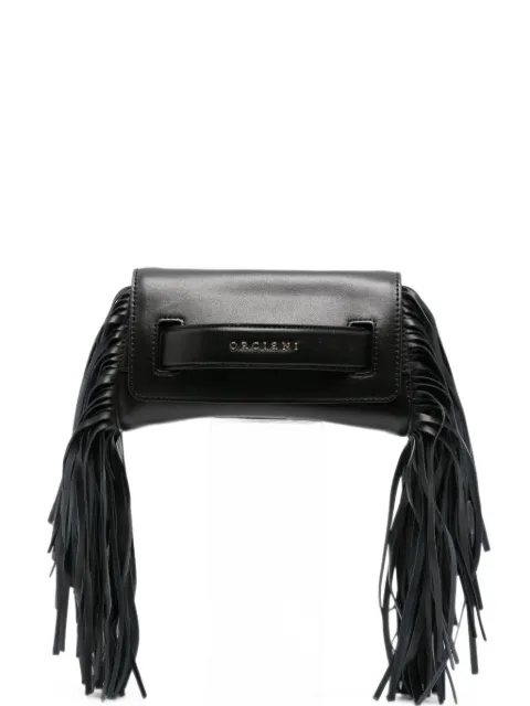 Orciani fringed leather clutch bag