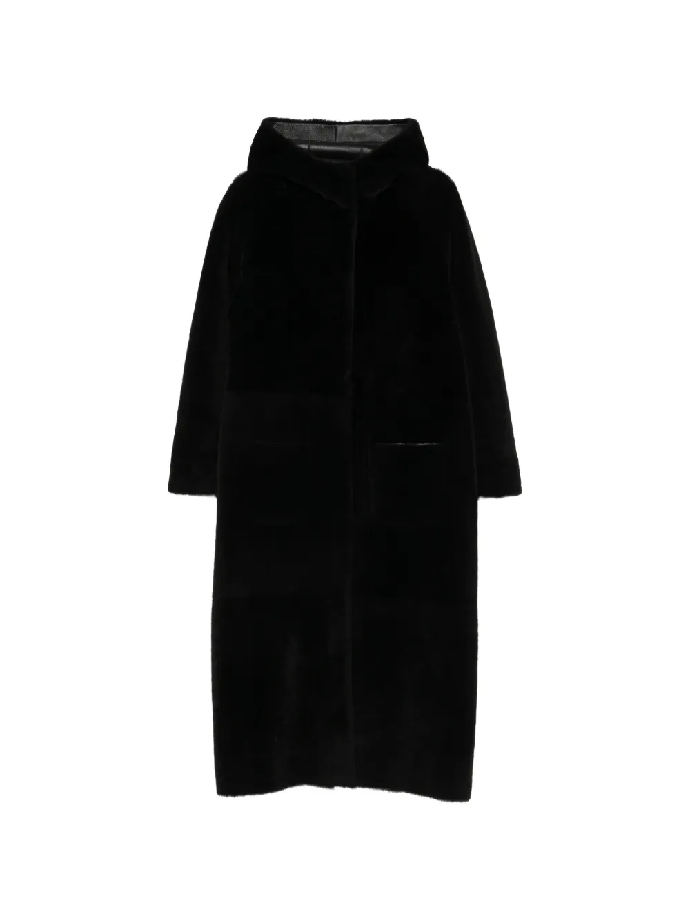 Simonetta Ravizza hooded shearling-lined coat - Nero