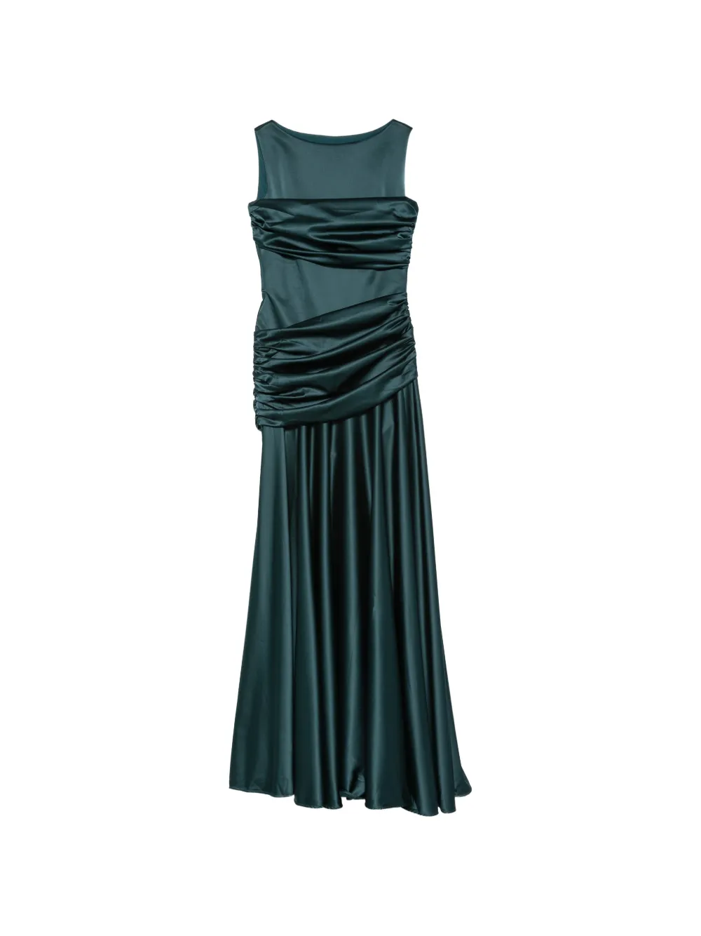 CHIARA BONI La Petite Robe rushed satin-finish maxi dress - Verde