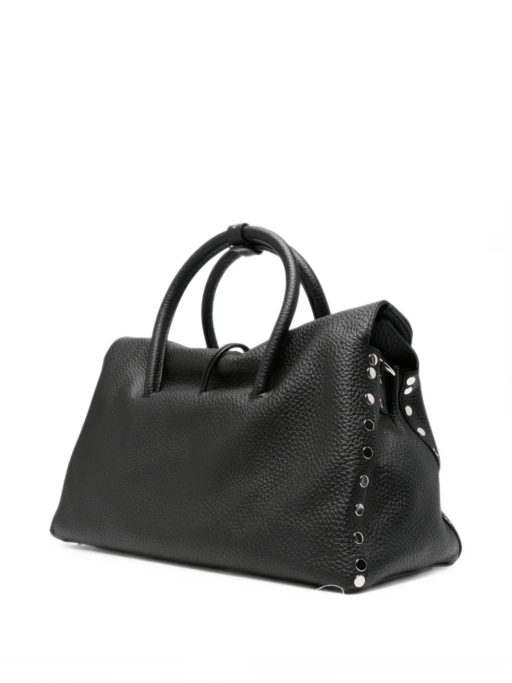 Zanellato Extra grote Postina shopper verfraaid met studs Zwart