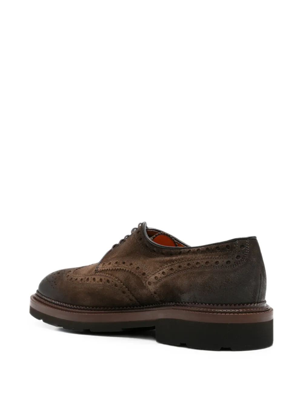 Santoni brogue-detail suede lace-up shoes Bruin