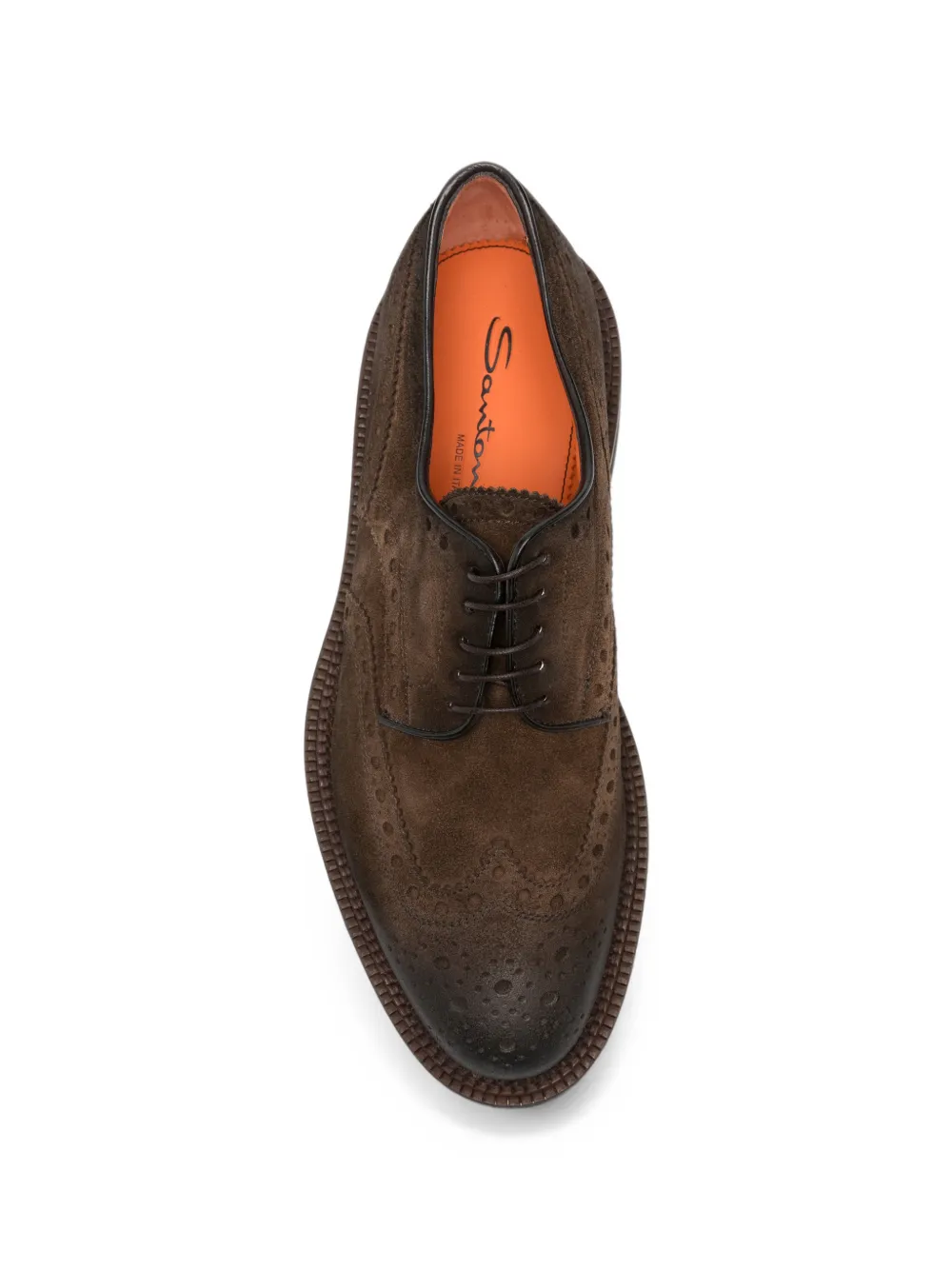 Santoni brogue-detail suede lace-up shoes Bruin