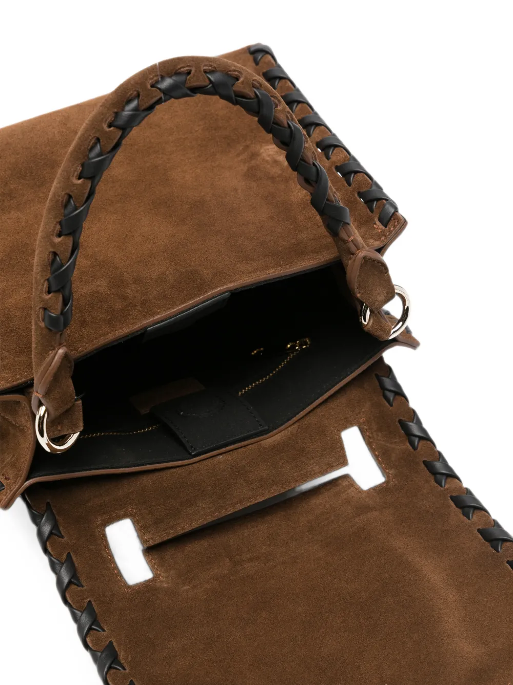 Orciani Suède shopper met gevlochten afwerking Bruin