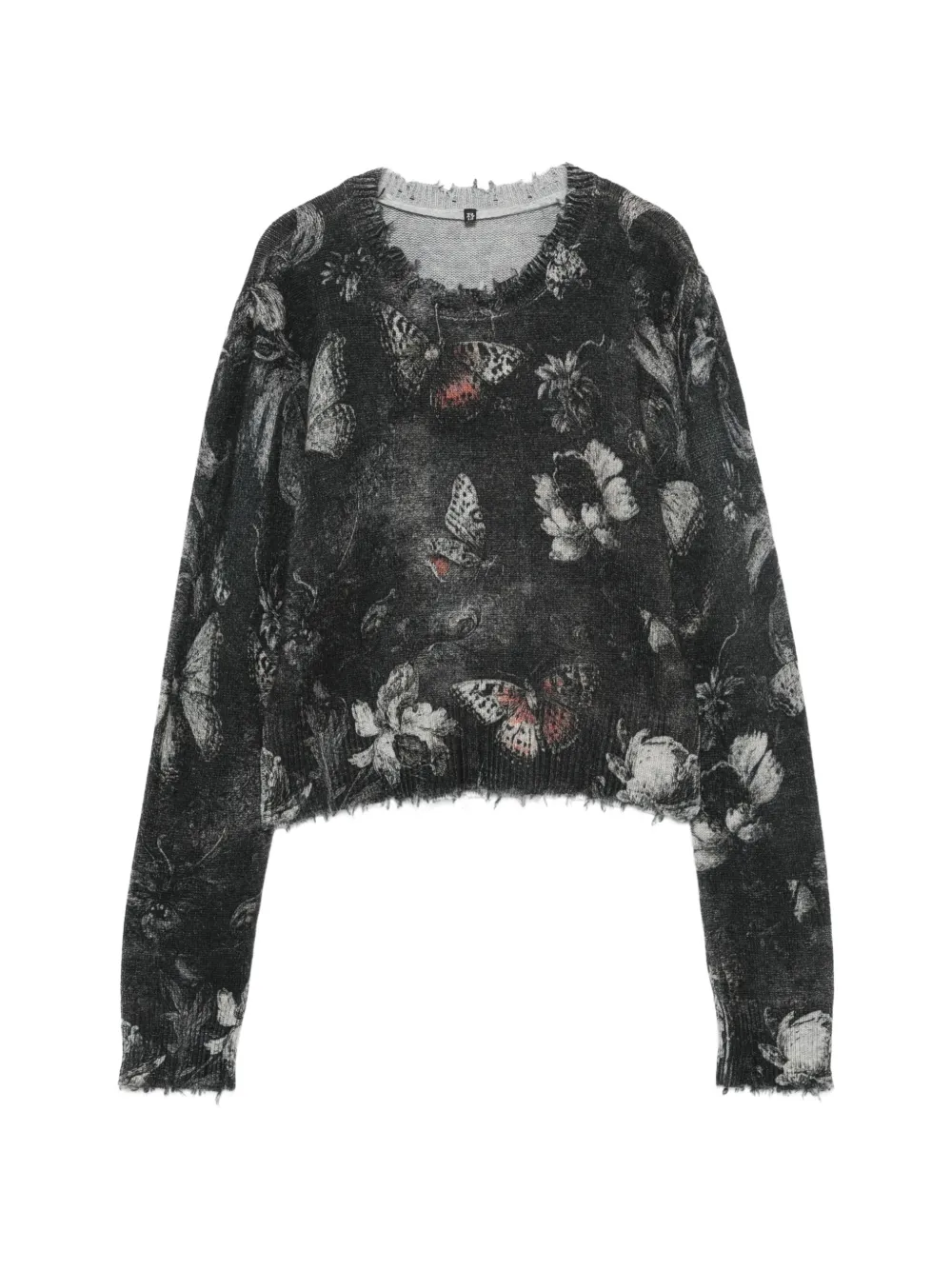 R13 butterfly-print distressed sweater