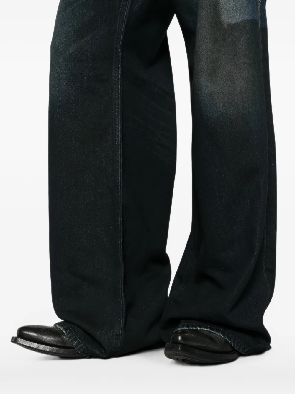 Diesel Jeans met wijde pijpen en vervaagd effect Blauw