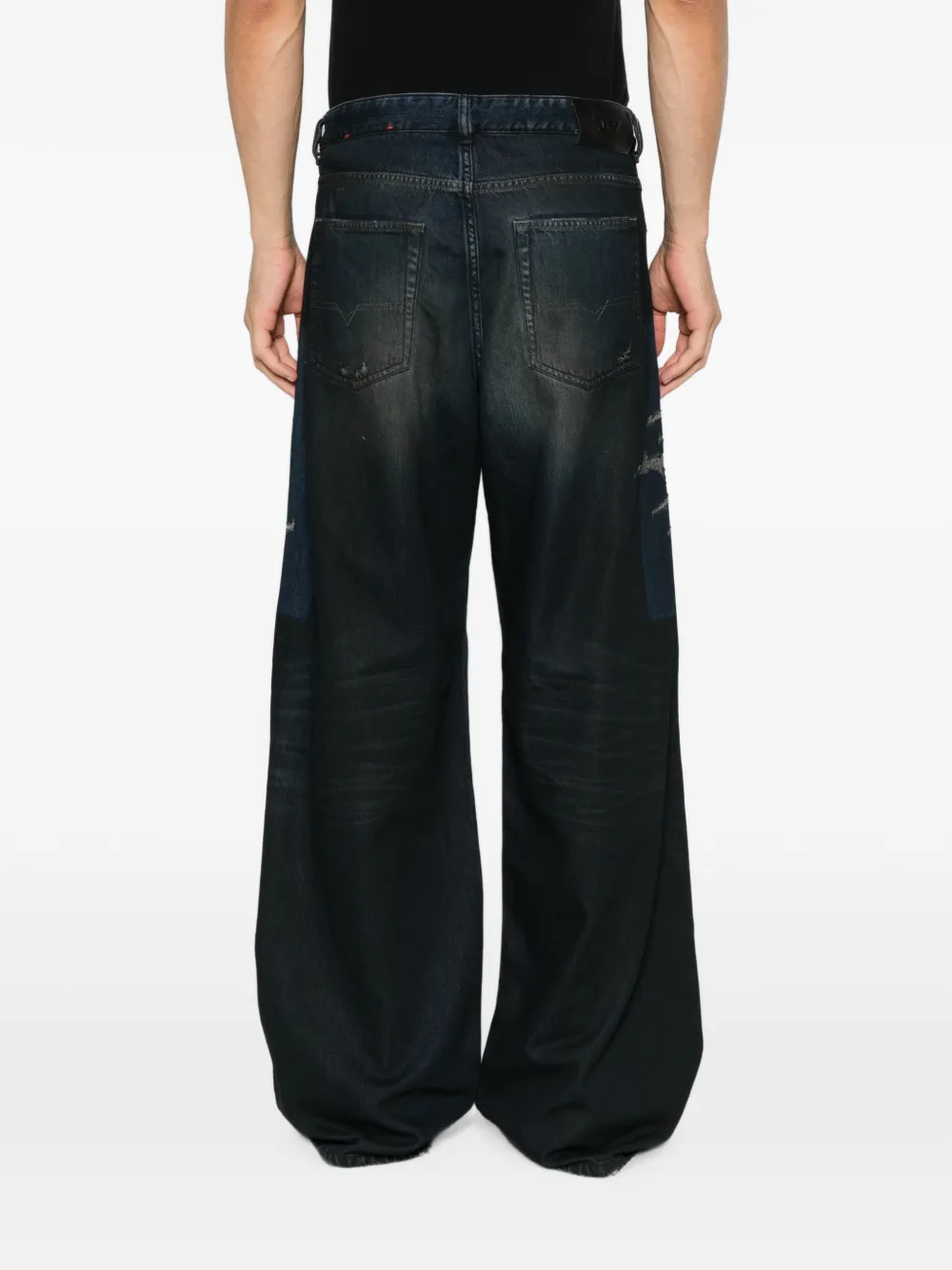 Diesel Jeans met wijde pijpen en vervaagd effect Blauw