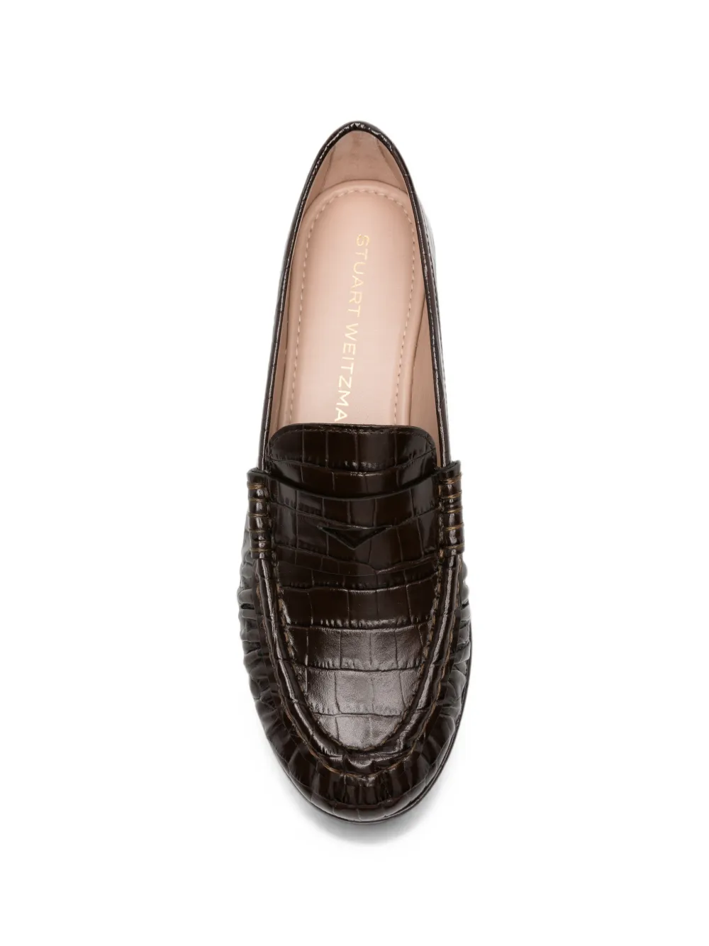 Stuart Weitzman Spencer croc-effect leather loafers Bruin