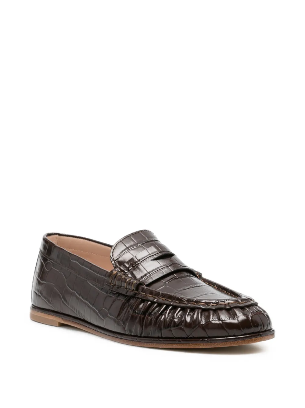 Stuart Weitzman Spencer croc-effect leather loafers Bruin