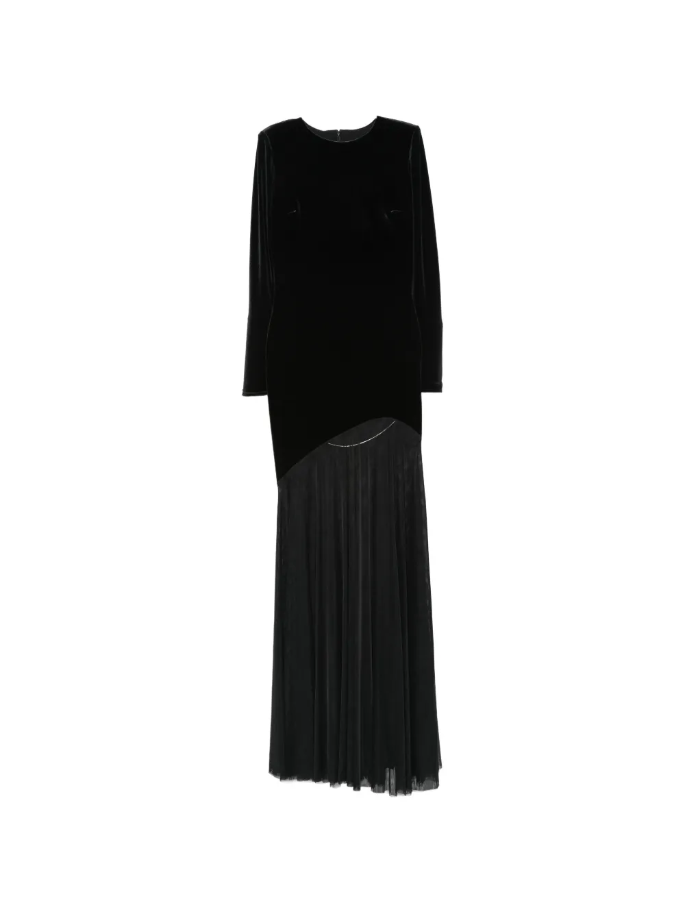 CHIARA BONI La Petite Robe velvet-effect paneled maxi dress - Schwarz