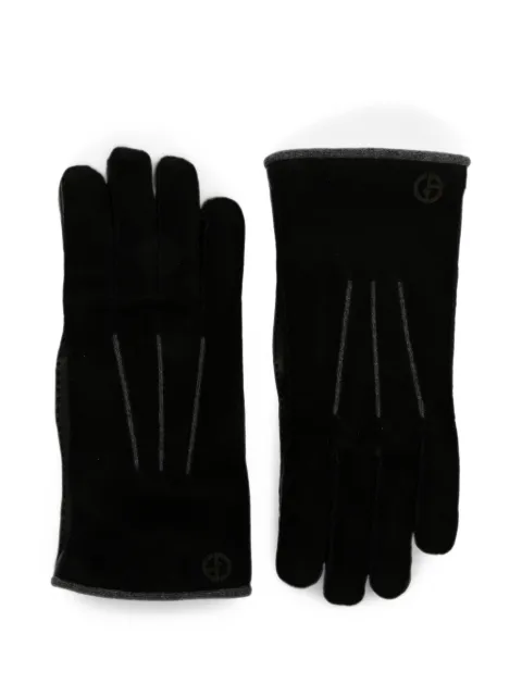 Giorgio Armani logo-print suede gloves