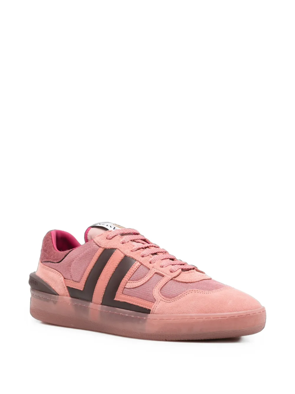 Lanvin paneled mesh-insert sneakers Roze