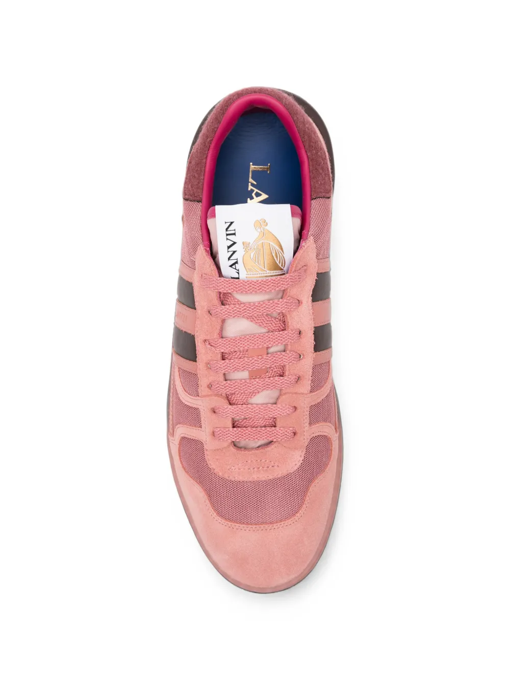 Lanvin paneled mesh-insert sneakers Roze