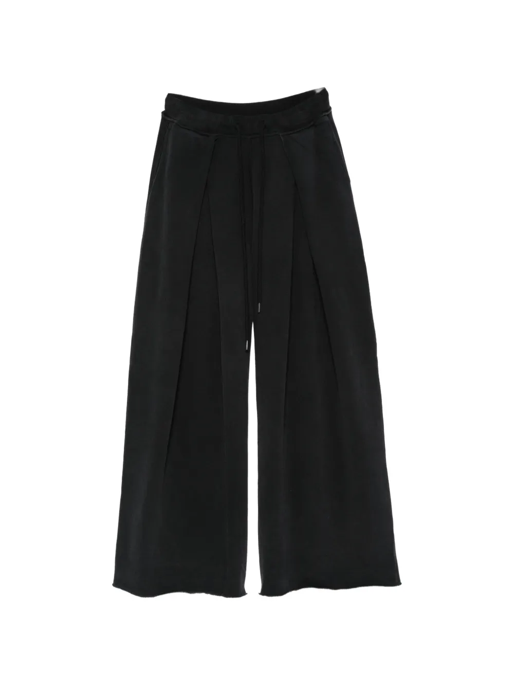 R13 Foldover pleated drawstring-waist trousers Zwart