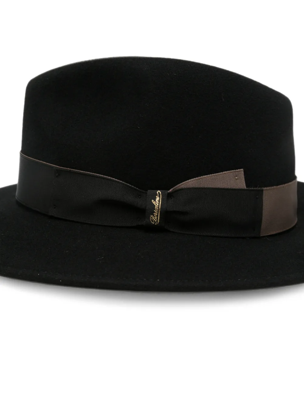 Borsalino grosgrain-trim fedora hat Zwart