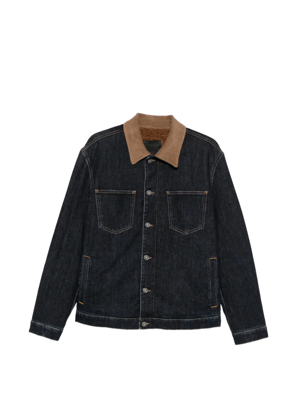 DONDUP corduroy-collar denim jacket - Bleu DONDUP corduroy-collar denim jacket - Bleu