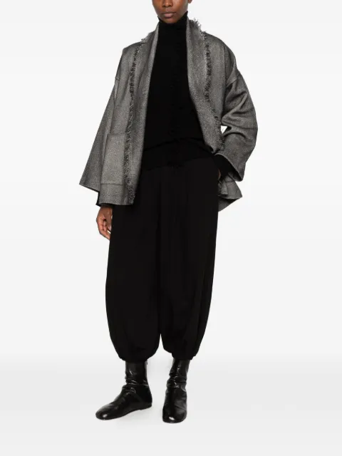 Avant Toi herringbone frayed-edge jacket