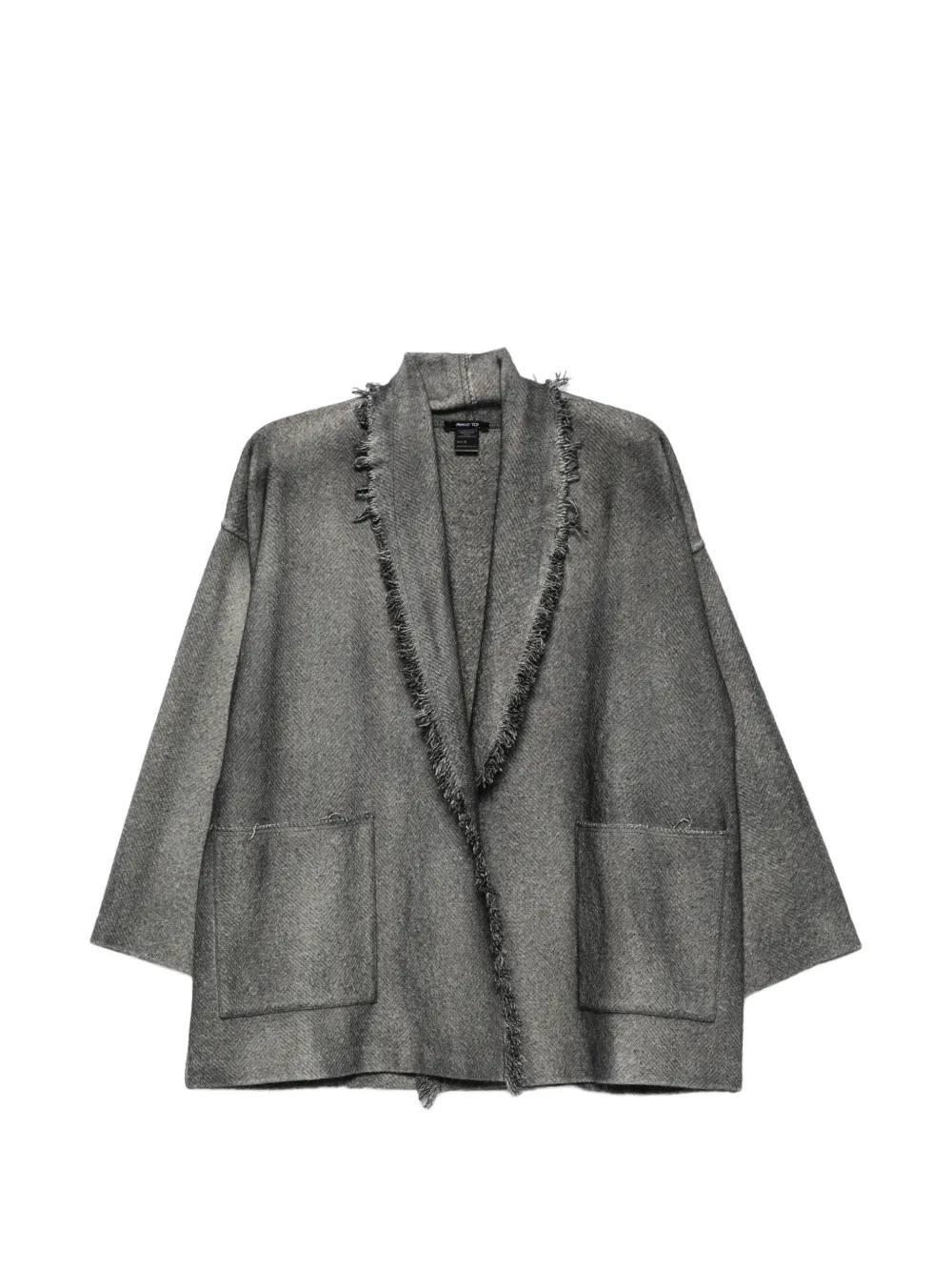 Avant Toi herringbone frayed-edge jacket Zwart
