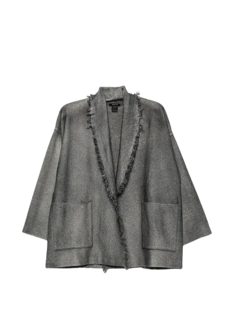 Avant Toi herringbone frayed-edge jacket