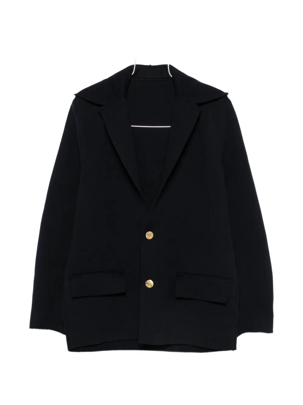 sacai hooded gold-tone button blazer - Blu