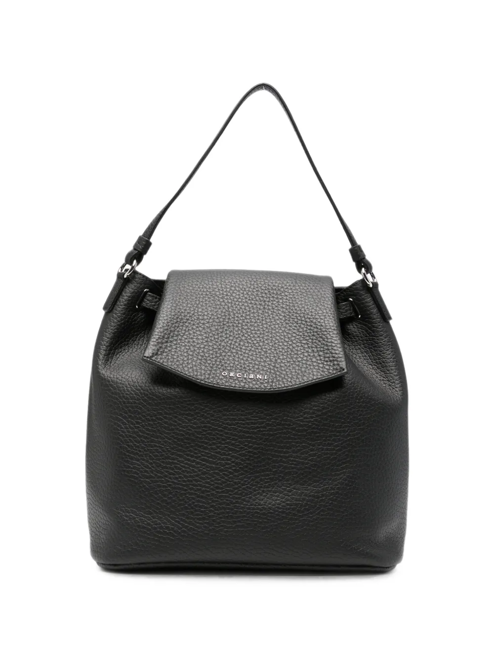 Orciani grainy leather shoulder bag - Nero
