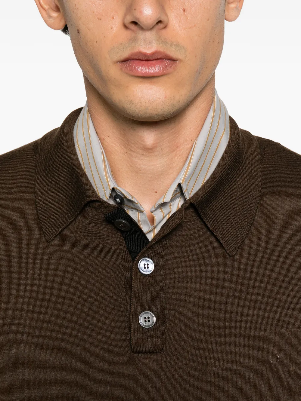 Lanvin Poloshirt met lange mouwen Bruin